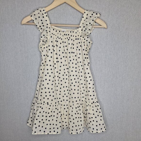 💙 Gap Kids Girls Cotton Polkadot Ruffle Straps Lined Dress Size S Preppy Cute O - Picture 1 of 9